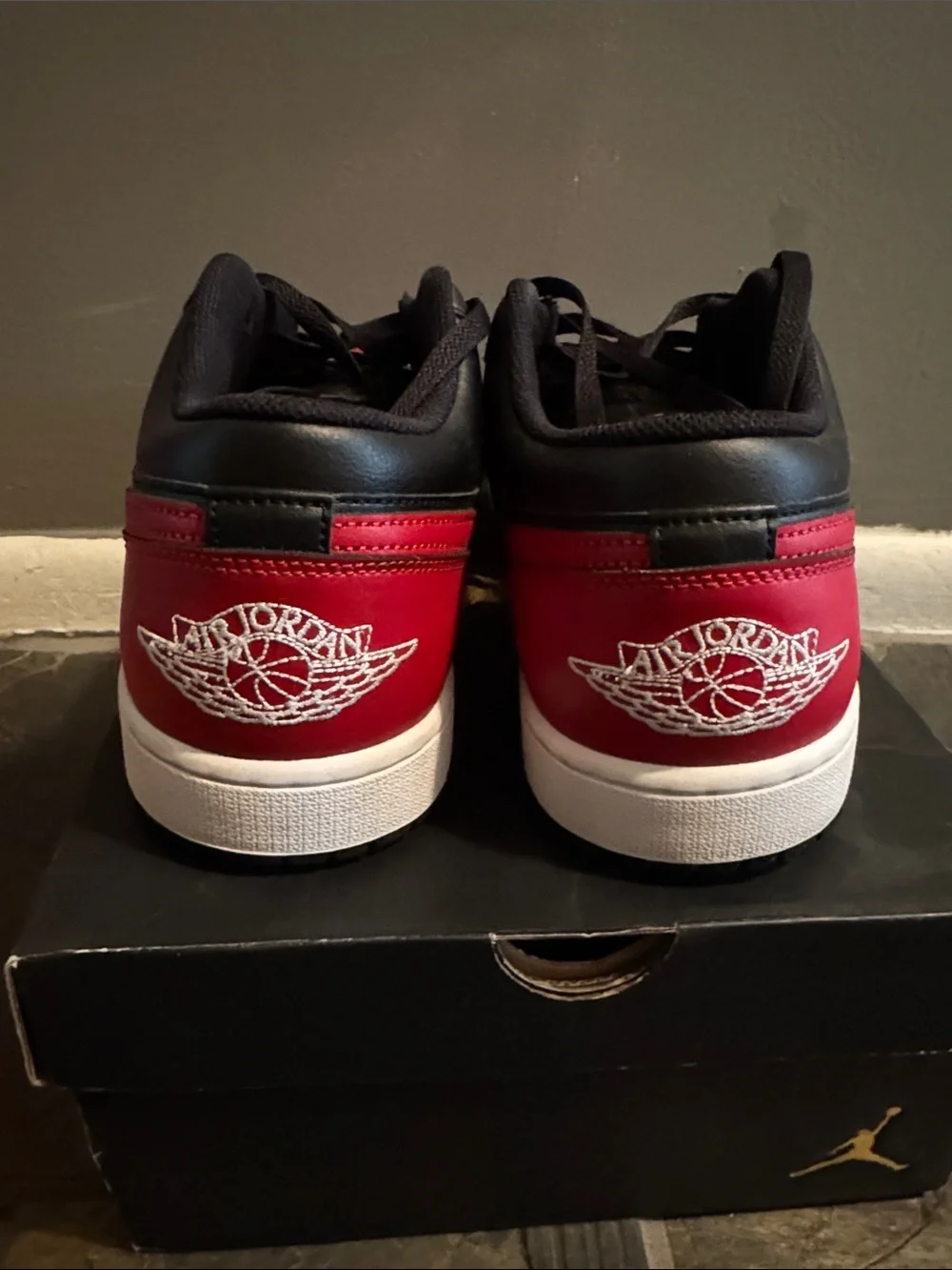 Nike Air Jordan 1 lightly worn Men’s Low-Top Sneakers - Black and Red